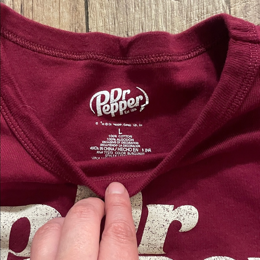 Dr Pepper Maroon Crop Top and Shorts Set - Picture 2 of 4